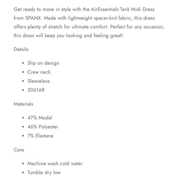 Spanx Air Essentials Grey Heather Tank Sleeveless Midi Dress Size Large - Picture 3 of 8